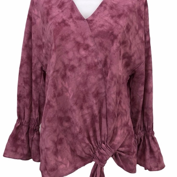 Juicy Couture Rose Tie-Dye Wrap Blouse - Picture 2 of 6